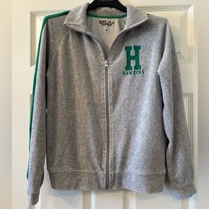 Stranger Things Gray Zip-Up Jacket with Green Lettering and pockets size M